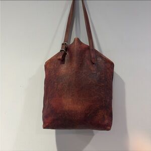 POL Women's Leather Tie Dyed Red/Maroon shoulder Bag